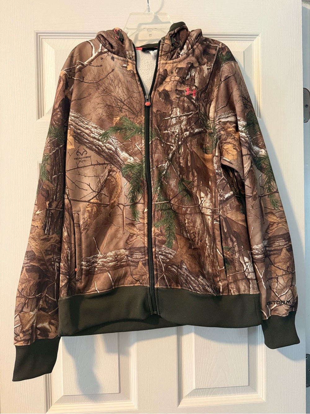 Realtree Camouflage Full-Zip Hoodie in Brown and Green - Picture 1 of 7